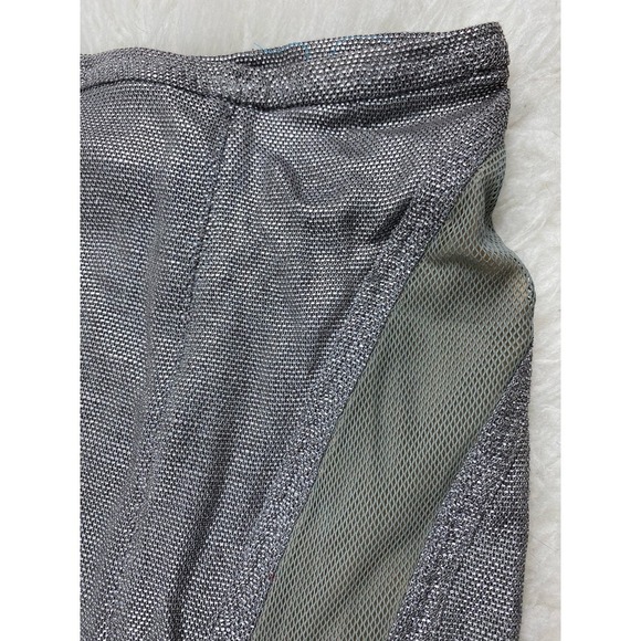 Donna Karan Collection M Silver Gray Metallic Stretch Midi Skirt - Picture 2 of 5